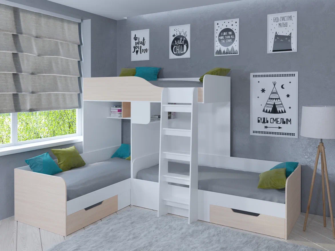 Двухъярусная кровать РВ-мебель Трио – купить в Саратове, цены в  интернет-магазине «МногоСна»